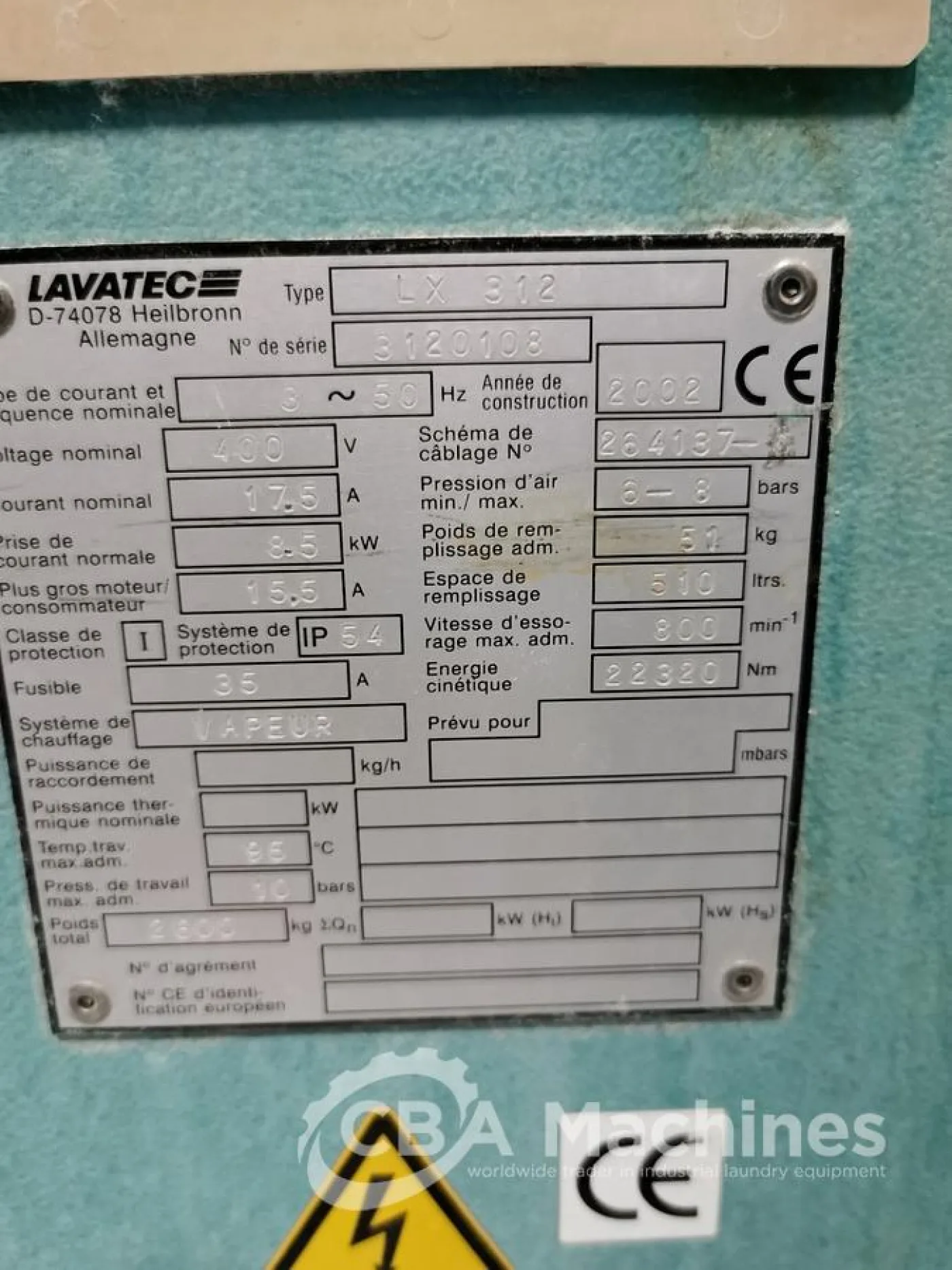 2002 Washer Extractor 51kg Lavatec LX312 (561) - 3