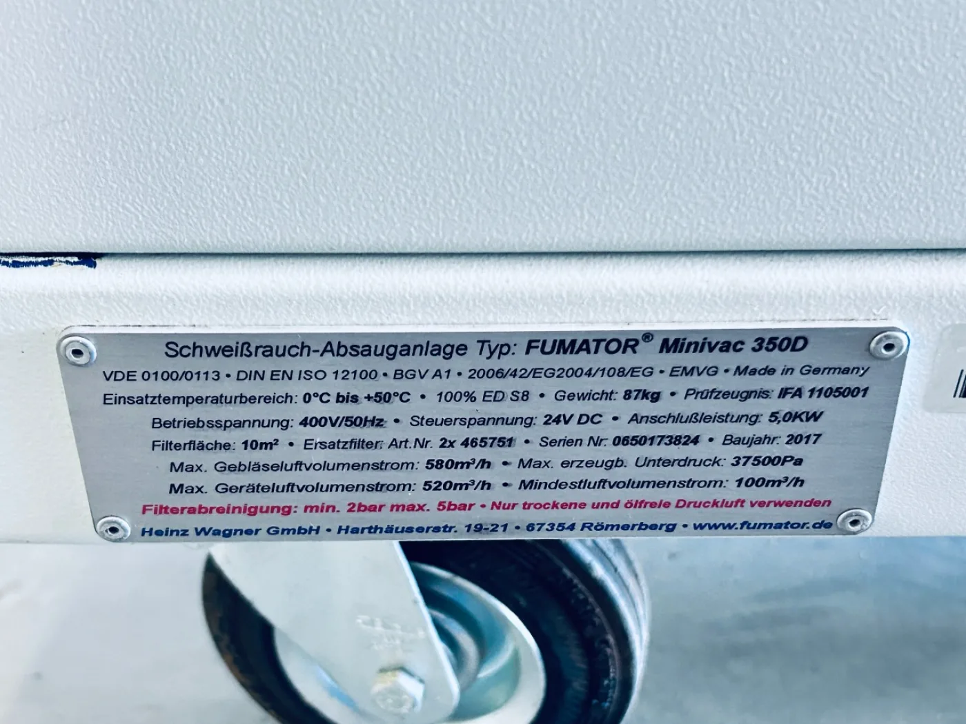 Fumator Minivac 350D Schweißrauchabsaugung 0650173824 - 5