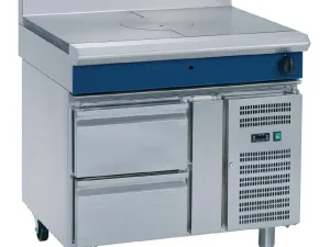 Blue Seal Evolution Target Top with Refrigerated Base Nat Gas 900mm G57-RB/N - islandcatering