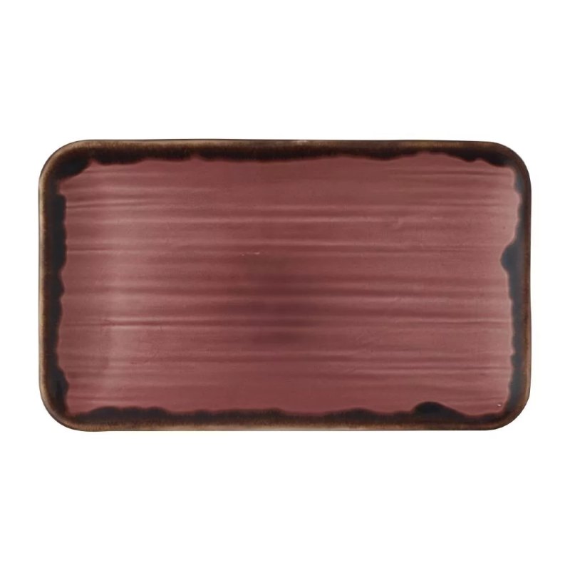 Dudson Harvest Plum Organic Rectangular Plate 10.6X6.3 inch Box 12 - islandcatering