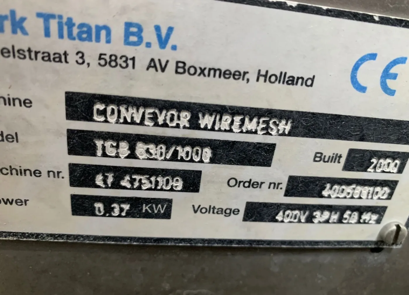 Stork 630mm Wire transfer Belt - 3