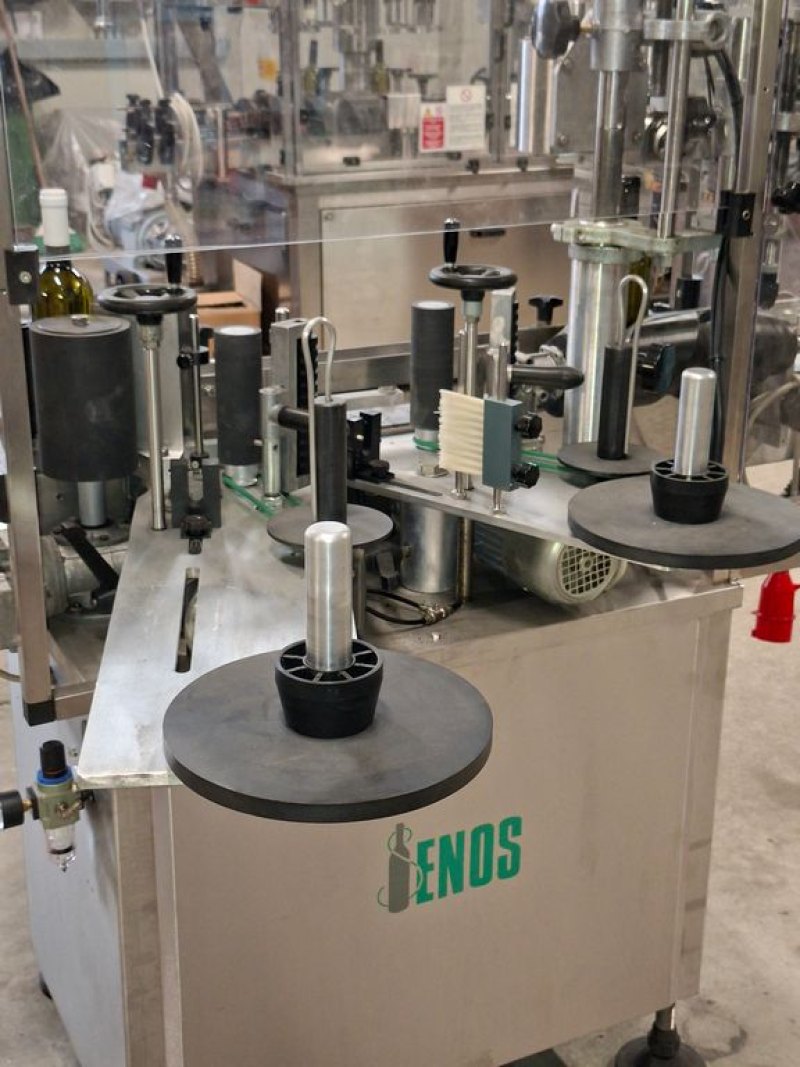 ENOS ADHESIVE LABELLING MACHINE, MODEL PIÙ, WITH 2 STATIONS, SECOND HAND MACHINE