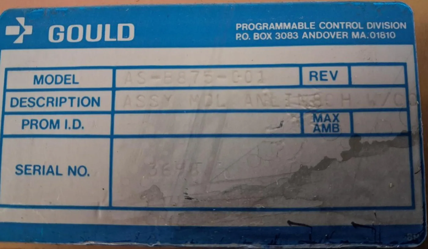 Modicon Gould Programmable Control Division I/O Module B875 - 4