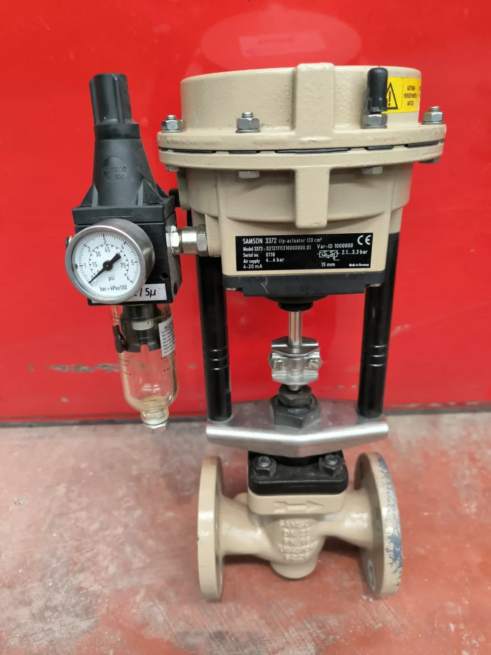 PROPORTIONAL CONTROL VALVE SAMSON 3321 DN25 PN16 WITH PNEUMATIC ACTUATOR 3371