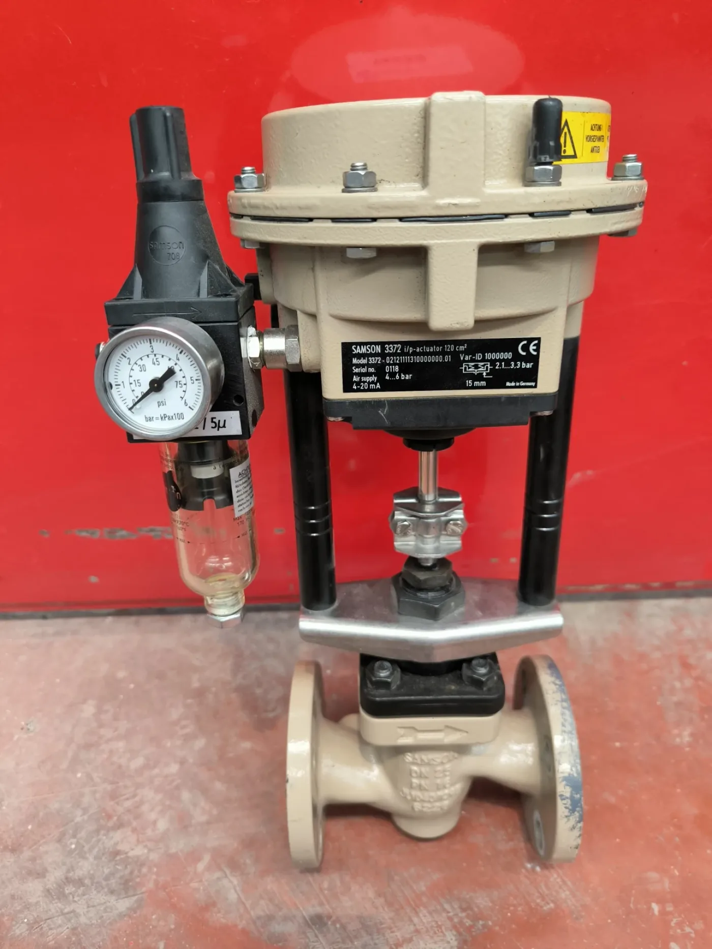 PROPORTIONAL CONTROL VALVE SAMSON 3321 DN25 PN16 WITH PNEUMATIC ACTUATOR 3371 - 1