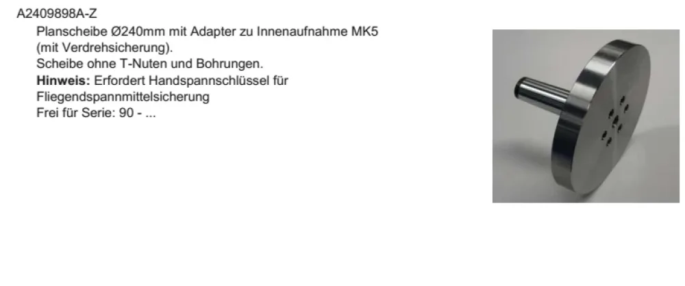 020498 - STUDER Planscheibe Ø240