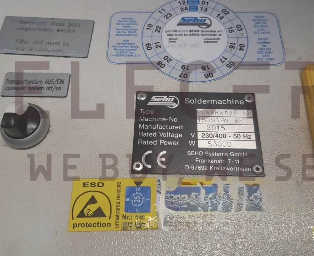 SEHO PowerWave N2 THT wave soldering oven, vintage 2015