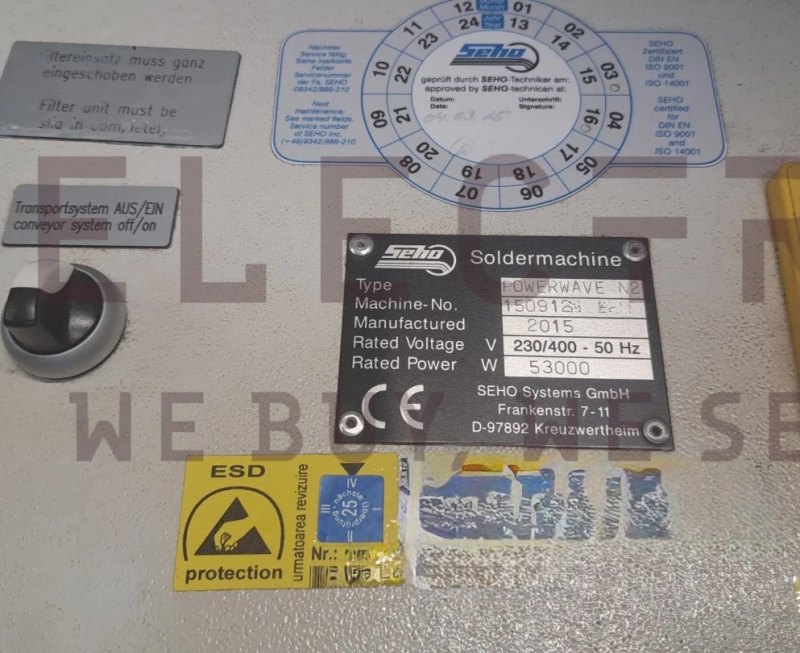 SEHO PowerWave N2 THT wave soldering oven, vintage 2015