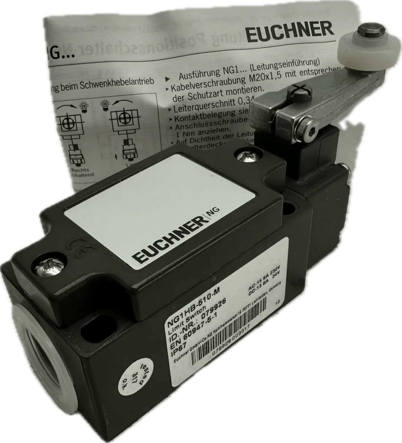 Euchner Positionsschalter NG.HB, Kunststoffrolle NG1HB-510-M - 5