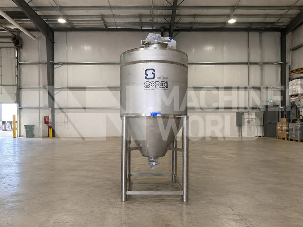 2,500 Ltr Sordi 316 Grade Stainless Steel Jacketed Tank with Sharp Conical Bottom and Scraped Surface Mixer (Year 2022 – NEVER USED)