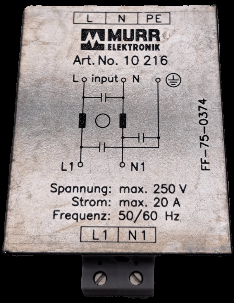 Murr-Electronic Line Filter 20 A 250 VAC / 10216
