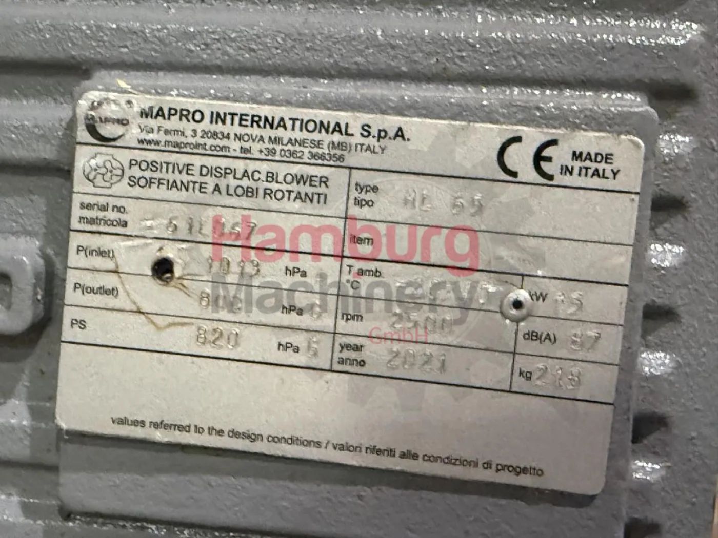 Positive displacement blower - Mapro ML 65 - 7