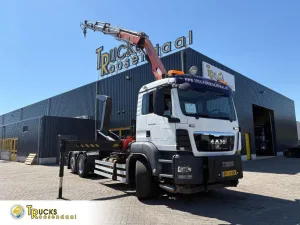MAN TGS 26.320 + 6x4 FRONT TRACTION + STEERING/LIFT AXLE + PALFINGER 16502 3x + HOOK HYVA