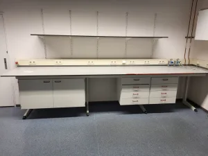 1977 - Used S+B Laboratory wall table (400 cm)