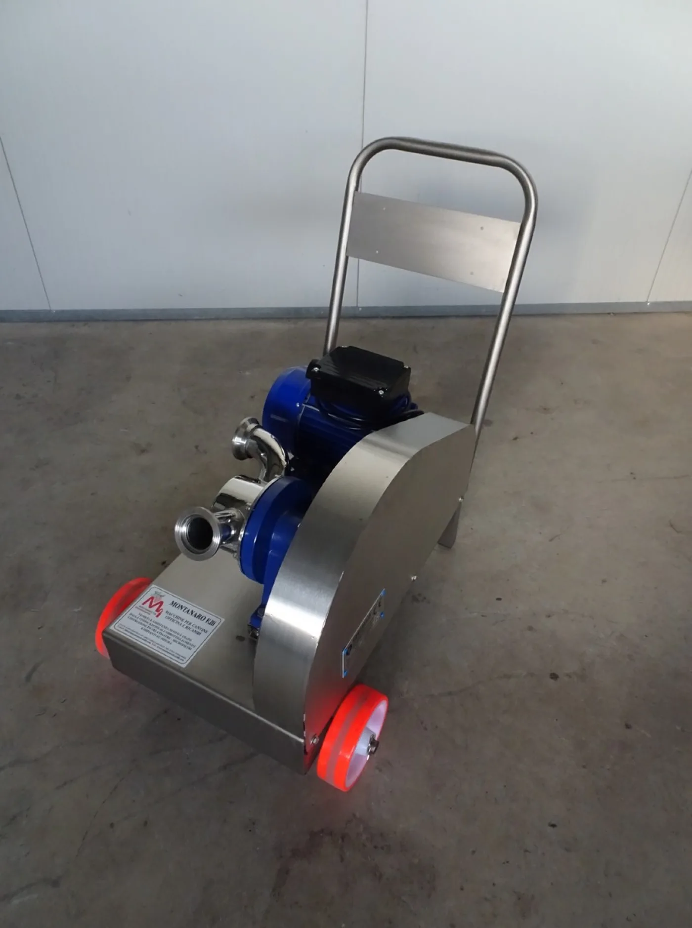 PUMP – ELECTRIC PUMP IN STAINLESS STEEL WITH FOOD NEOPRENE IMPELLER MOD. EURO 50 ONE SPEED WITH REDUCTION PULLEY SINGLE PHASE 220 VOLT NEW MACHINE - 2