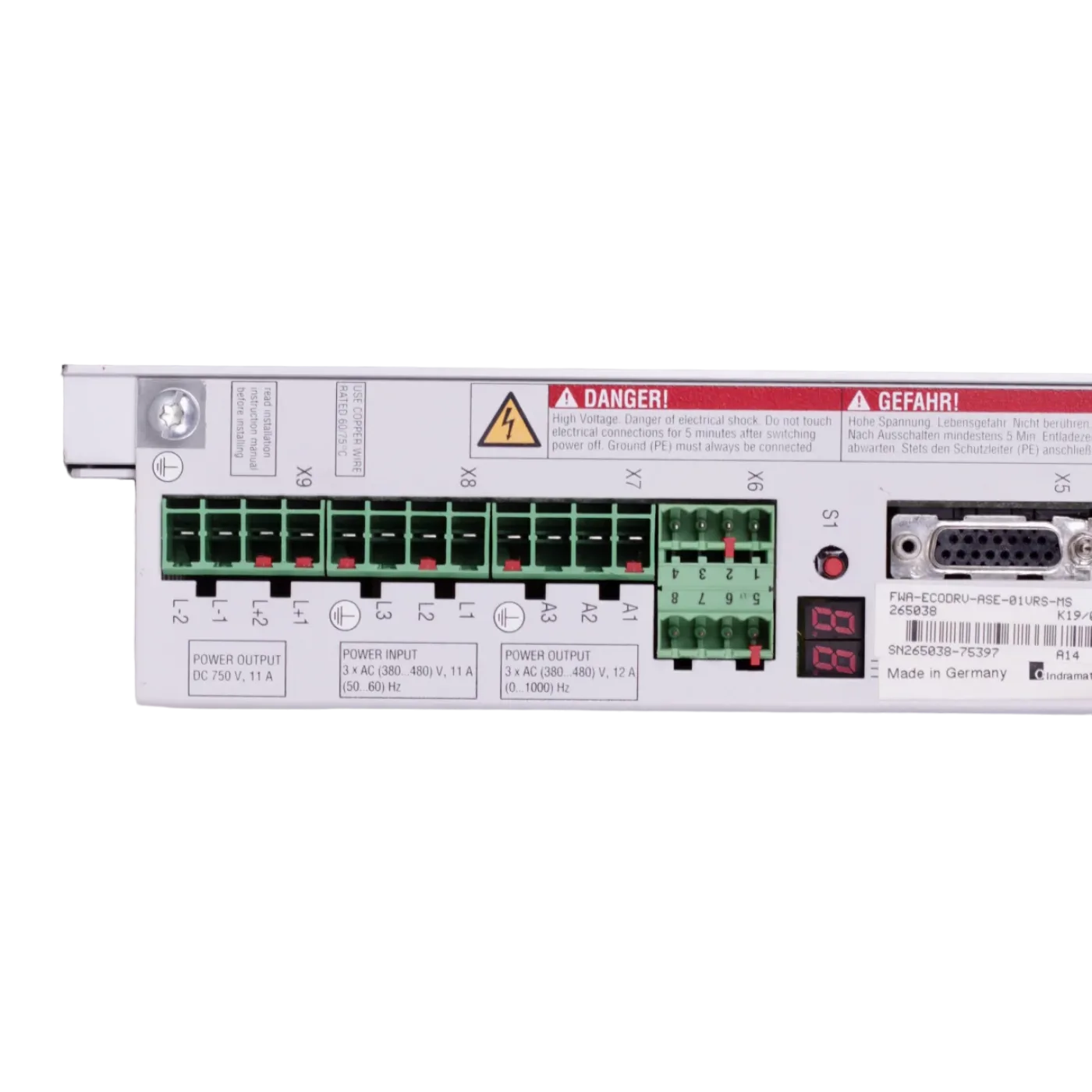 Indramat Rexroth FWA-ECODRV-ASE-SE-01VRS-MS 265038 SN 2265038-75397 - 2