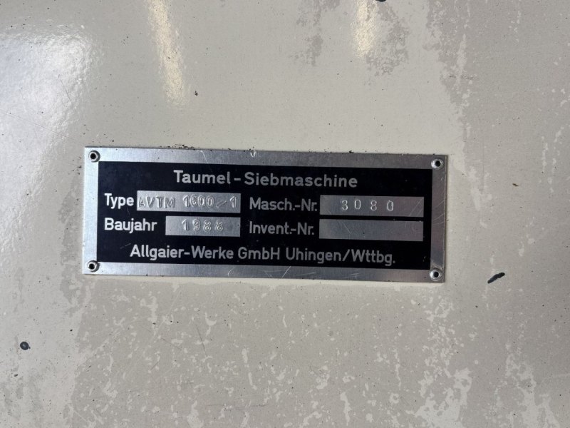 Allgaier AVTM-1600/1 - Tumbler screener