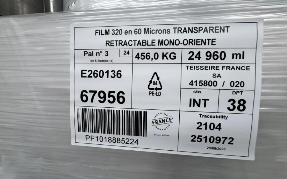 Transparent mono-oriented LDPE shrink film 10x8 Rolls