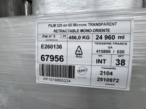 Transparent mono-oriented LDPE shrink film 10x8 Rolls
