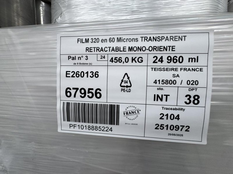 Transparent mono-oriented LDPE shrink film 10x8 Rolls