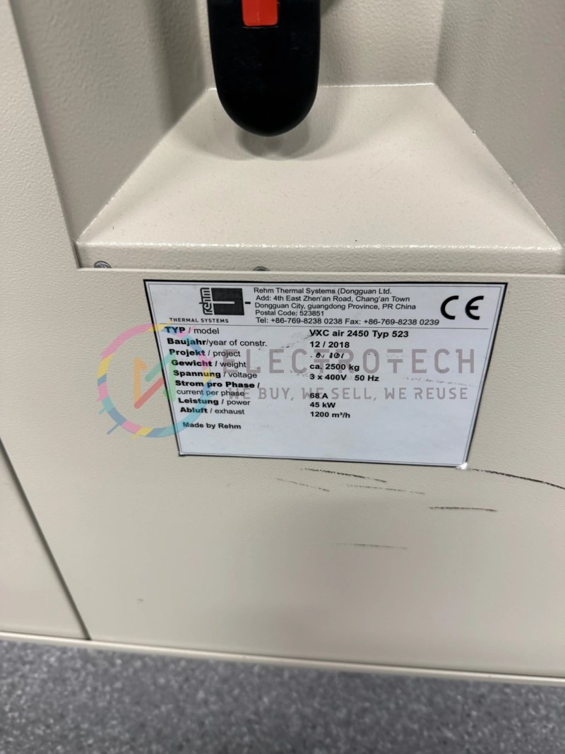 REHM VXC air 2450 Typ 523, vintage 2018, reflow oven
