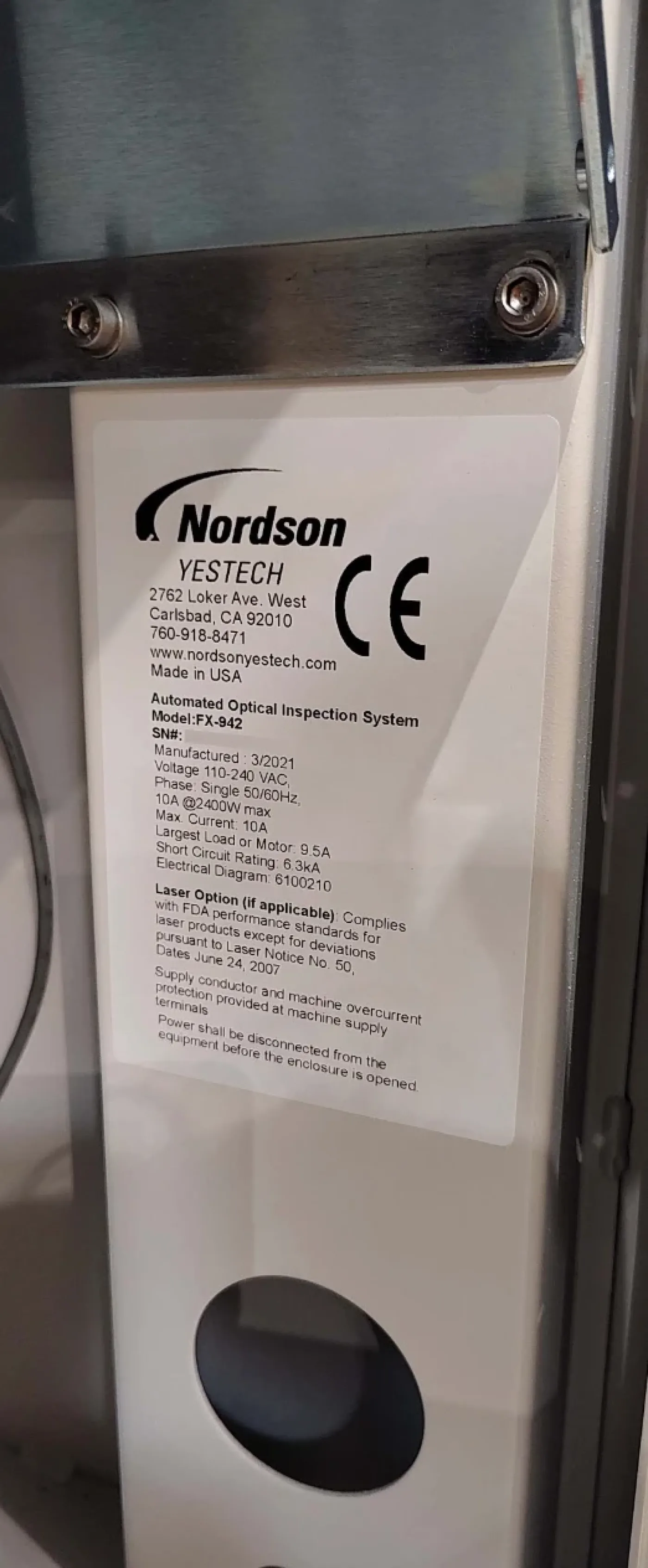 NORDSON / YESTECH FX-942 AOI, vintage 2021 - 6