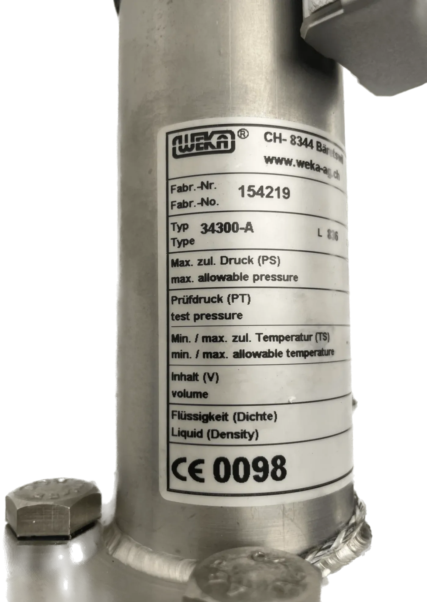 Weka AG Magnet-Niveauanzeiger für Drücke 154219 TYP 34300-A - 2