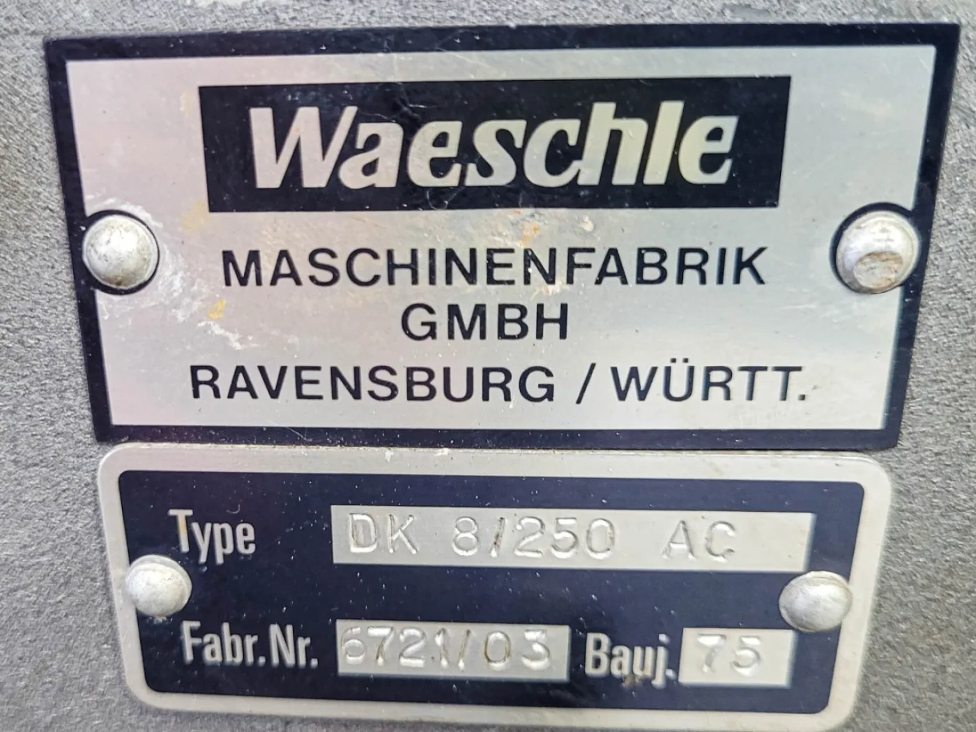 Waeschle DK 8/250CC - Rotating valve - 2