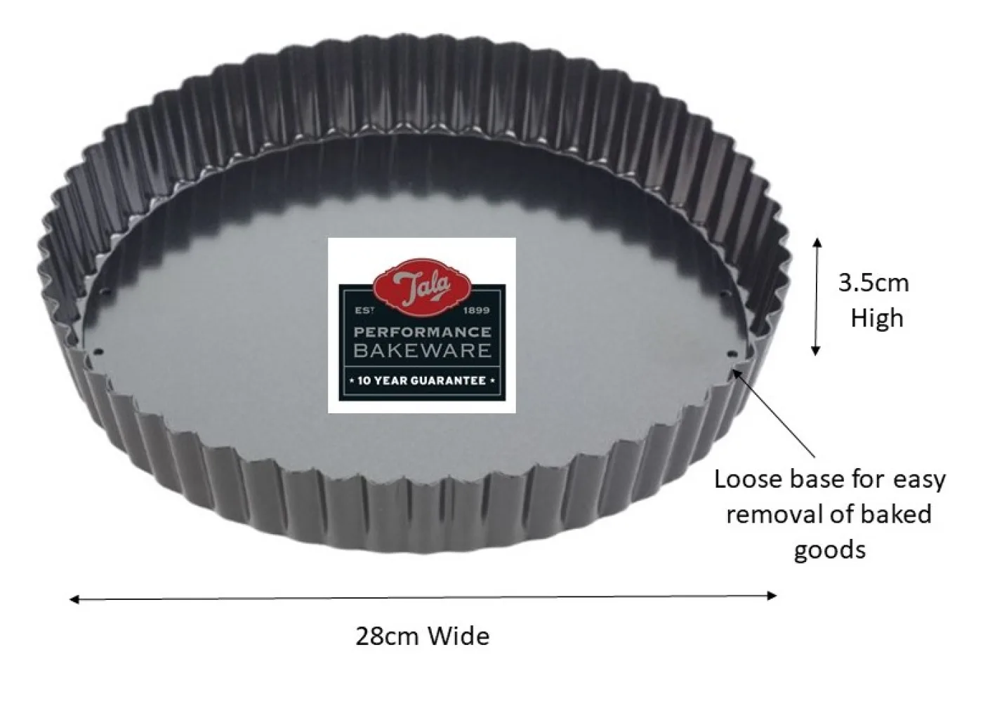 Tala Performance Eclipse Non-Stick 28cm x 3.5cm Tart Tin - islandcatering - 3