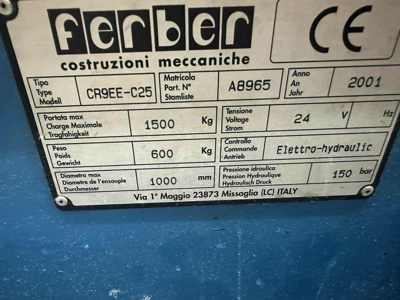 Ferber - electrical warp beam truck Type CR9EE C25 - 5