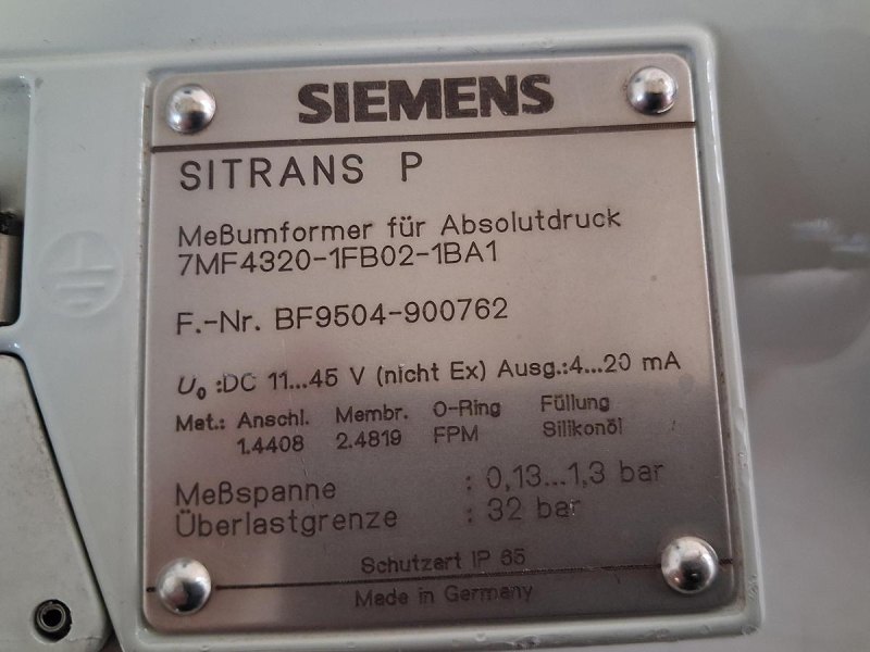 Siemens SITRANS P 7MF4320-1FB02-1BA1 Absolutdruckmessumformer