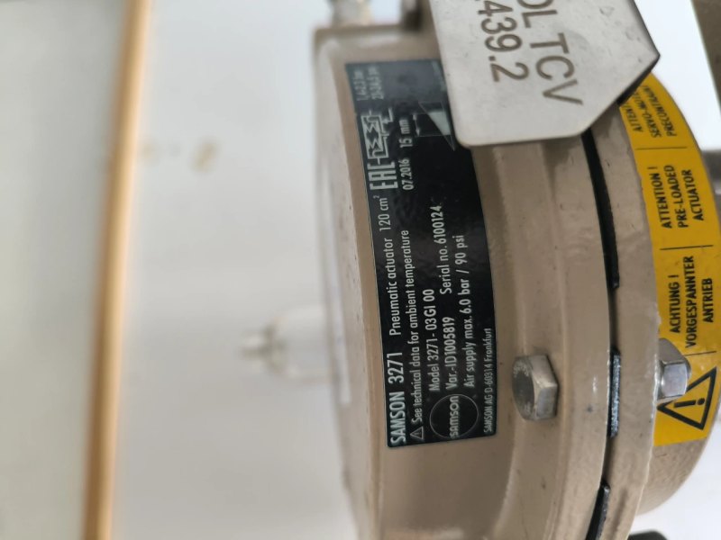 PROPORTIONAL SOLENOID VALVE SAMSON 3271 WITH PNEUMATIC ACTUATOR SAMSON 4765 UNUSED