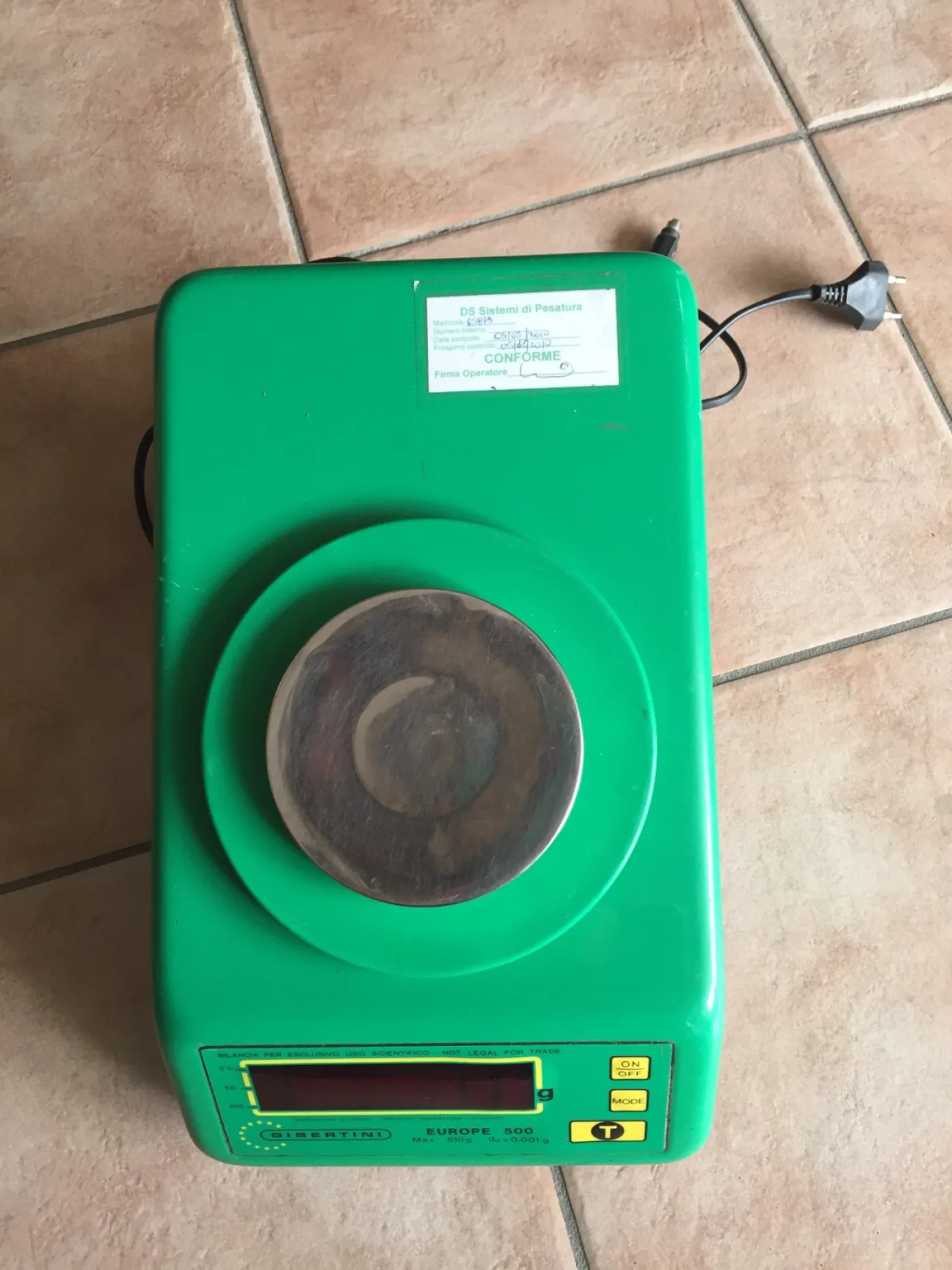 BILANCIA ELETTRICA DA BANCO GIBERTINI – MOD. EUROPE 500 - 6