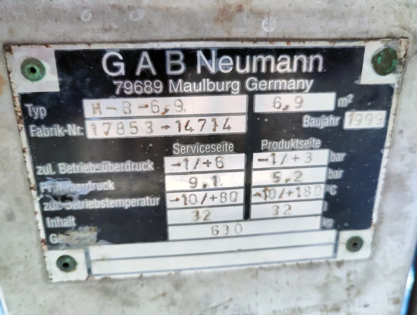 Gab Neumann H-B- 6,9 6,9m² - Shell and tube heat exchanger - 3