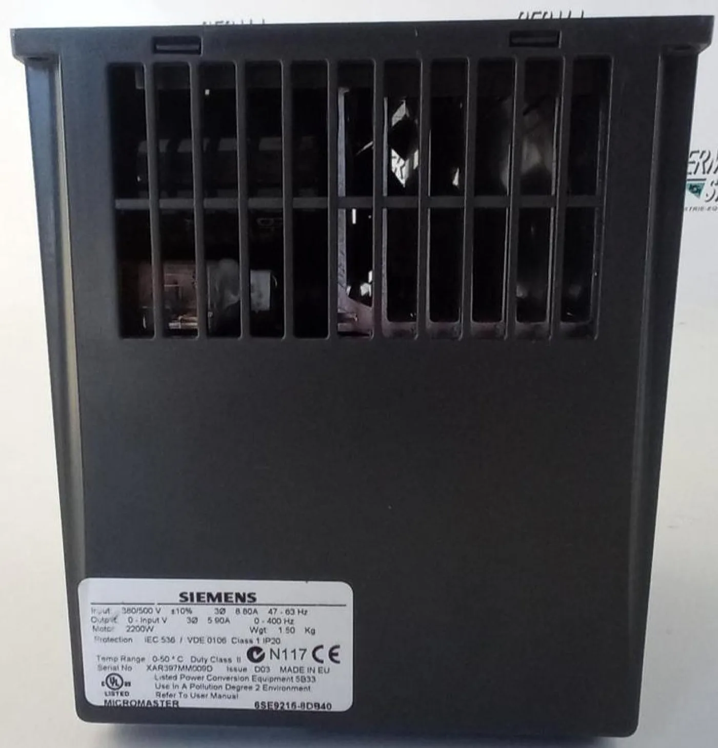 Siemens MICROMASTER 6SE9215-8DB40 Frequency Converter - 4
