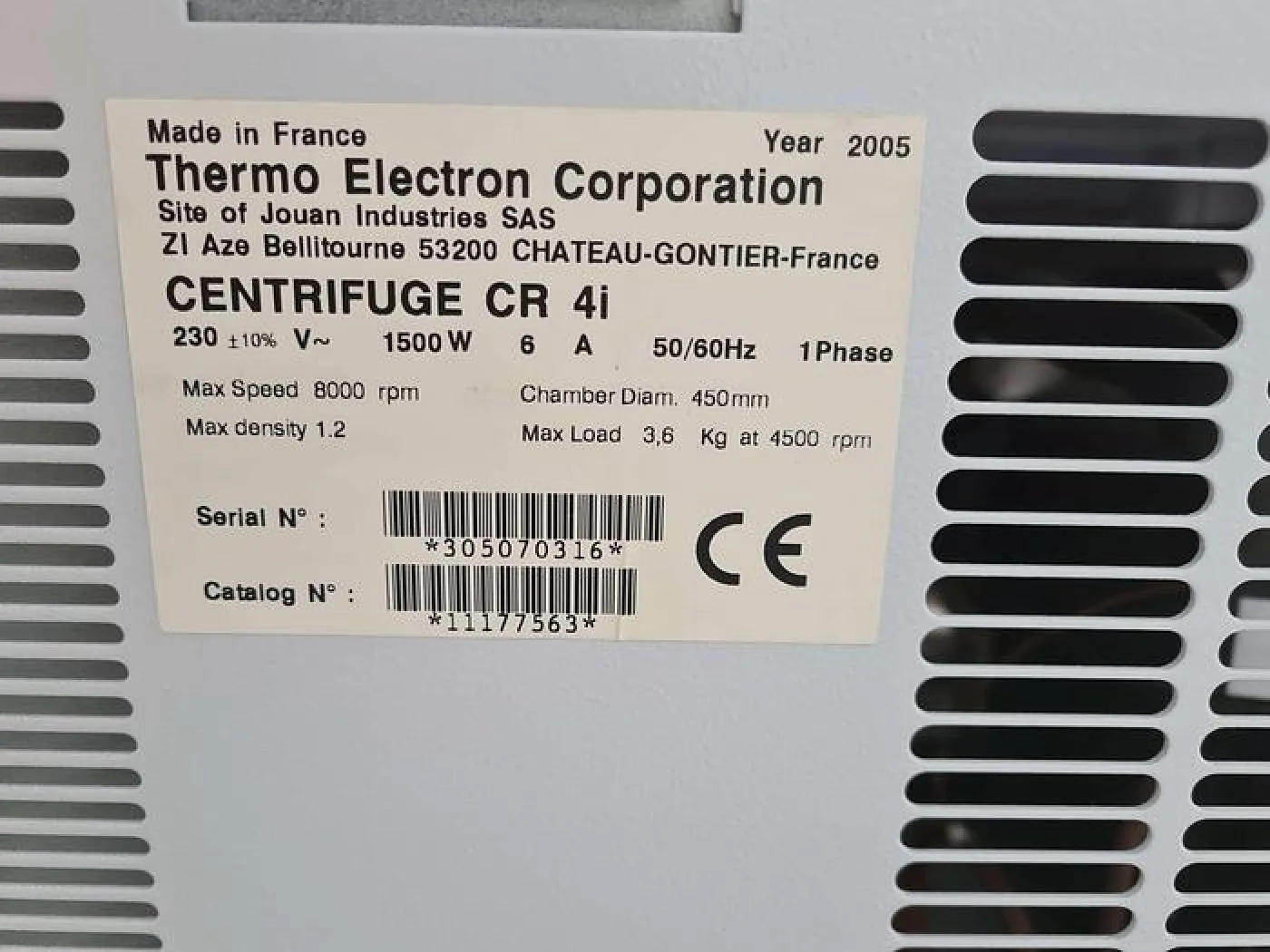 Thermo Electron Corporation CR 4i Refrigerated Centrifuge - 4