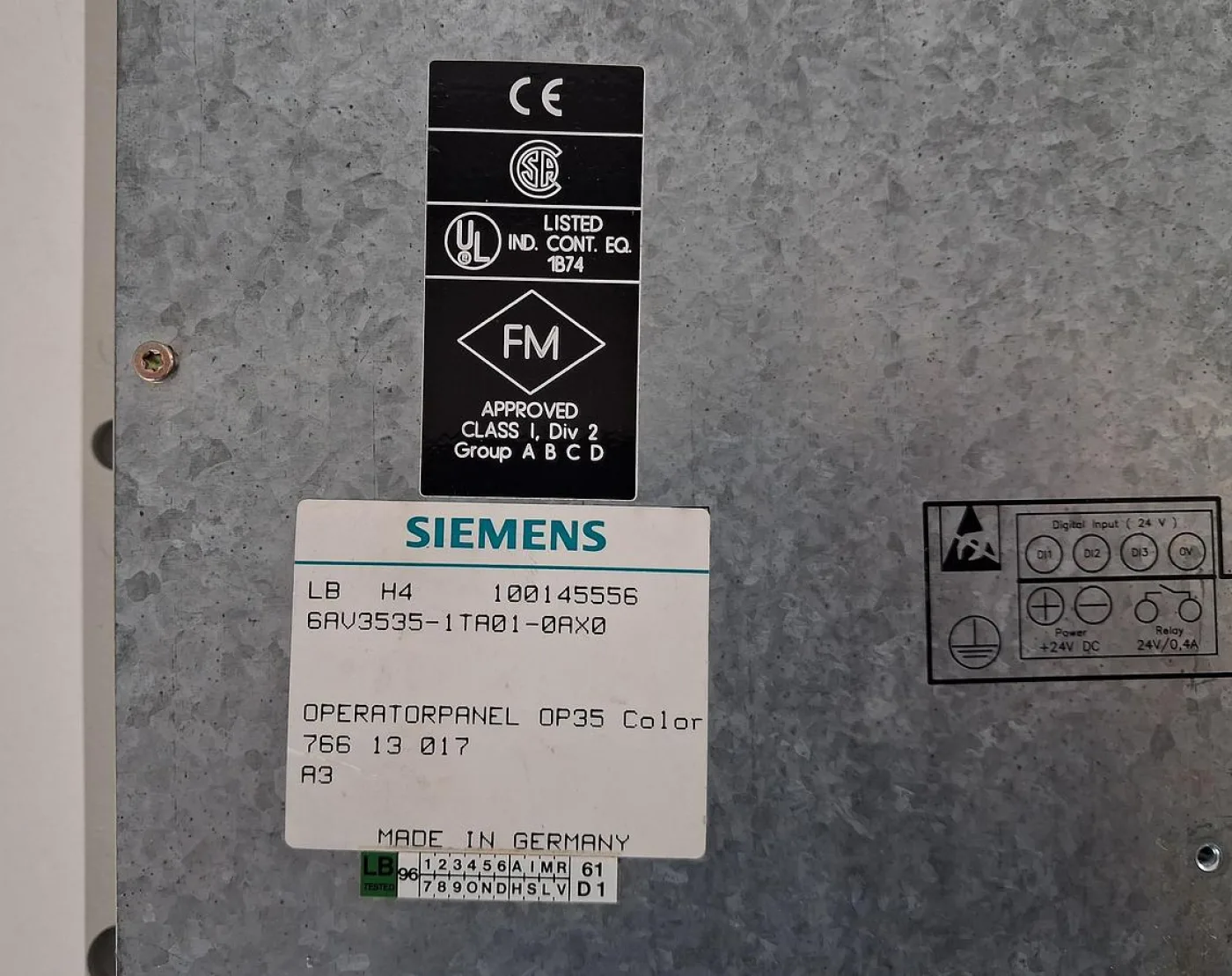 Siemens SIMATIC OP35 Color Operator Panel 6AV3535-1TA01-0AX0 - 6