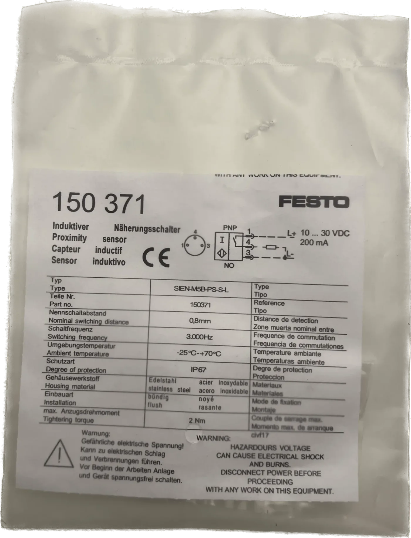 Festo Proximity sensor SIEN-M5B-PS-S-L - 1