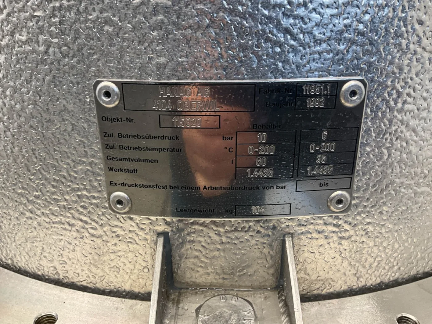 Hanag Oberwil 60l - Pressure vessel - 6
