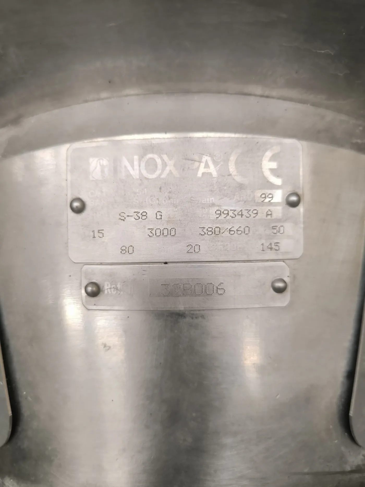 CENTRIFUGAL PUMP INOXPA S-38G 15 KW 80 M3/H - 7