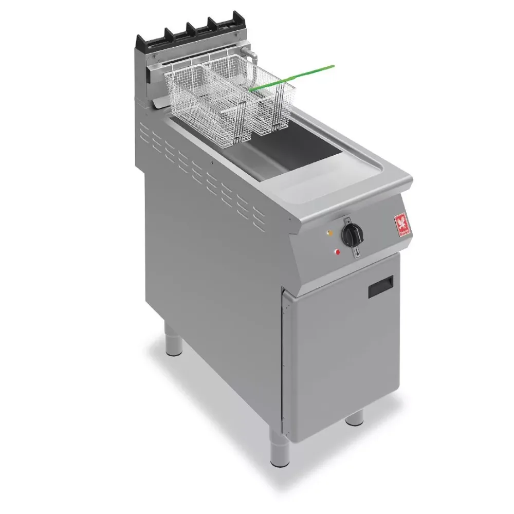 Falcon F900 F900 Single Tank Twin Basket Free Standing Natural Gas Filtration Fryer G9341F - islandcatering