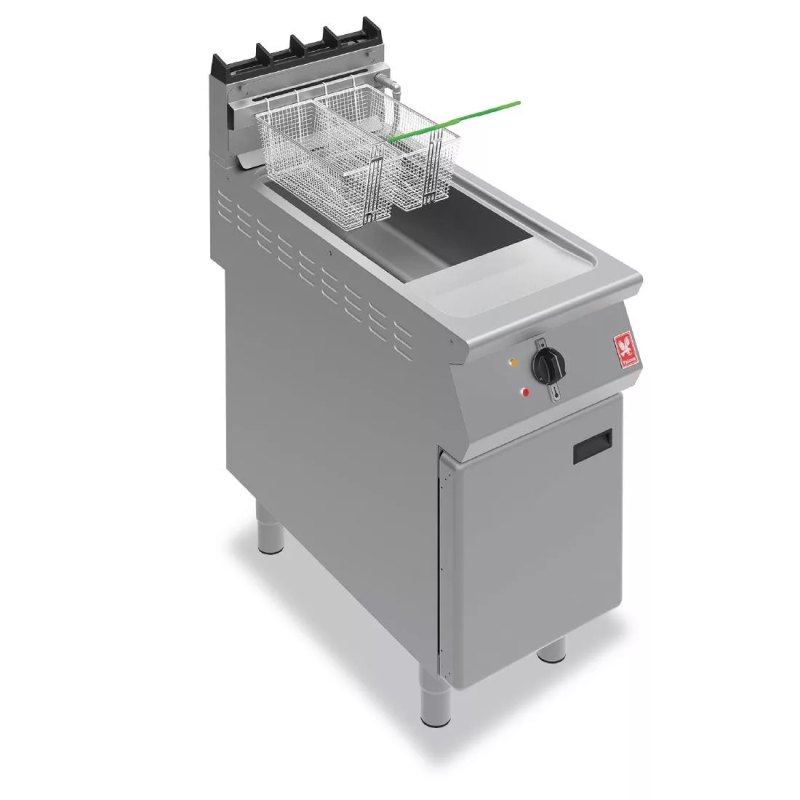 Falcon F900 F900 Single Tank Twin Basket Free Standing Natural Gas Filtration Fryer G9341F - islandcatering