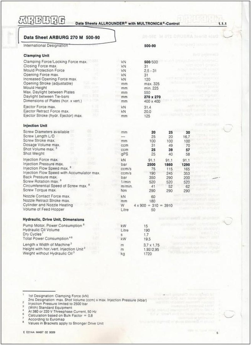 1991 ARBURG 270M 500-90/90 IN0405