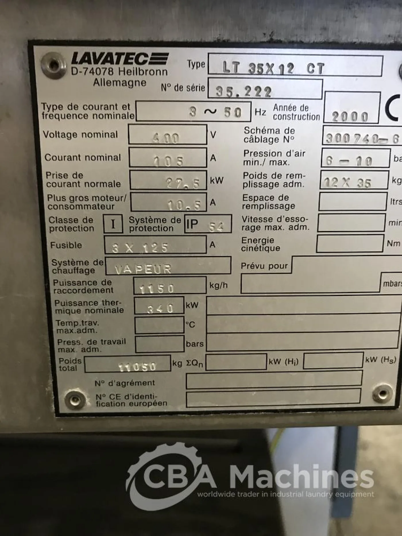 2000 CBW Tunnel Lavatec 12x35 Center Transfer ( 443 ) - 7