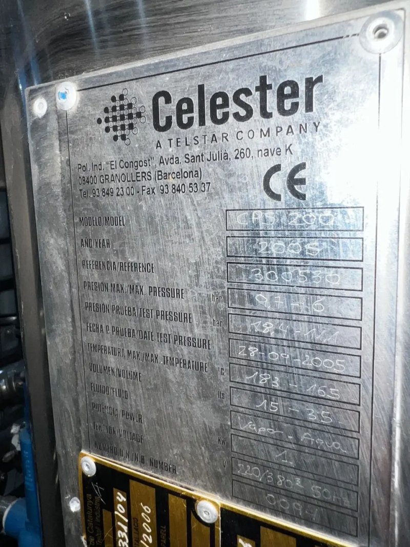 USED CELESTER CPS-200 PURE STEAM BOILER STAINLESS STEEL 1 kW