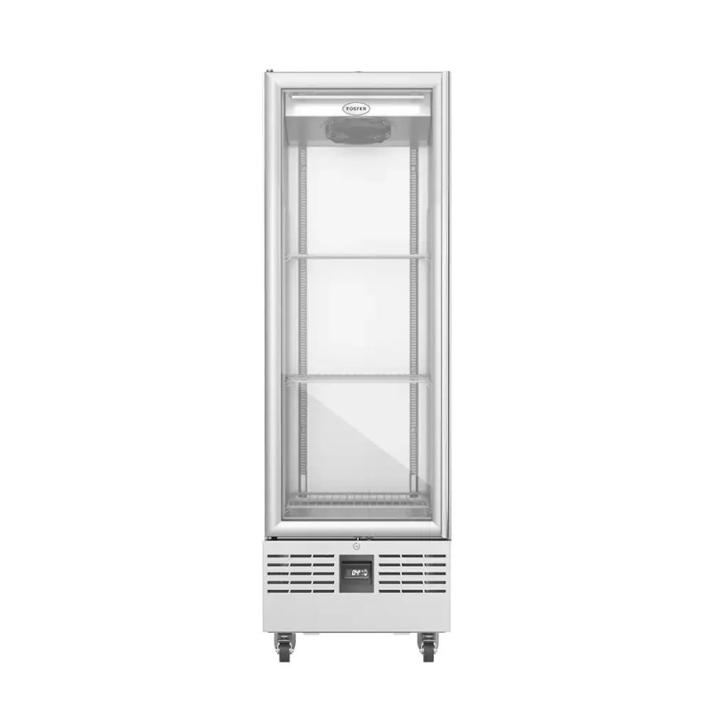 Foster FSL400G/11-307 Slimline Single Glass Door Refrigerated Upright Display Cabinet 400 Litres - islandcatering