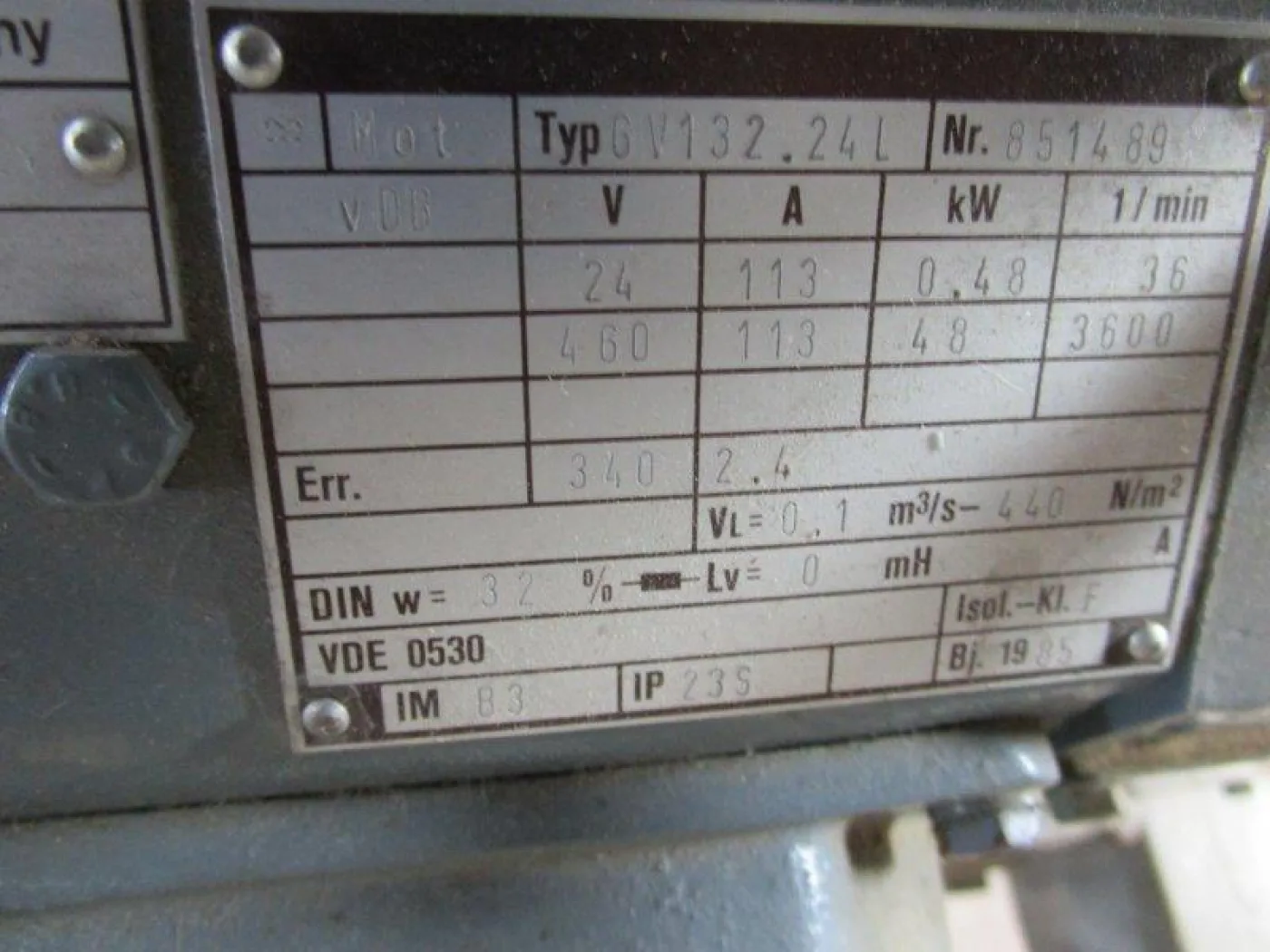 Prüfstand für Motoren und Aggr METZ / MADER / SEW 1985 - 5