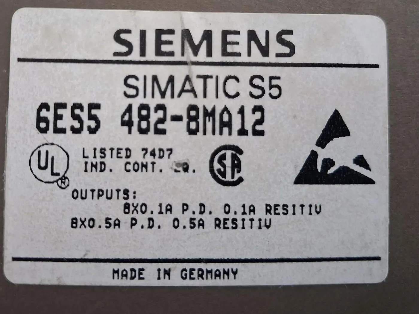 Siemens SIMATIC S5 6ES5 482-8MA12 Digital Output Module - 6