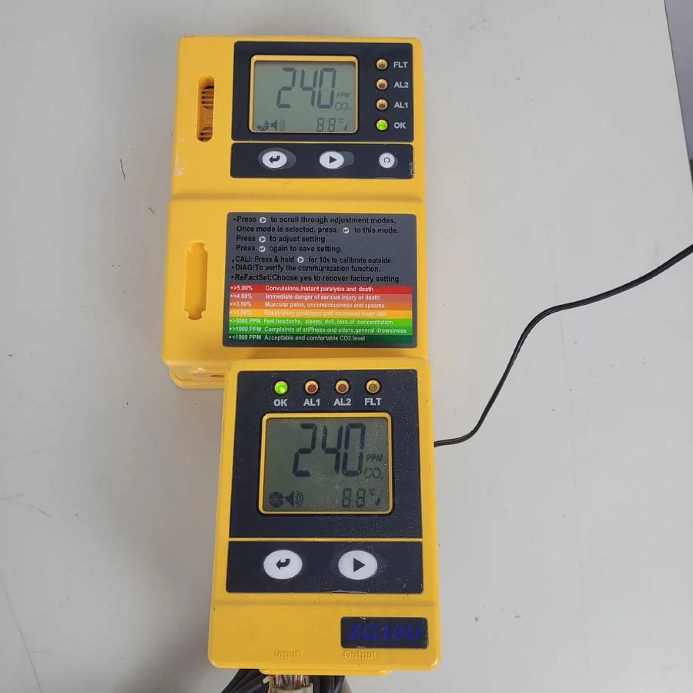Kunshan Radiant Innovation ZG10U Wall Mount co2 Monitor with reciever - 1
