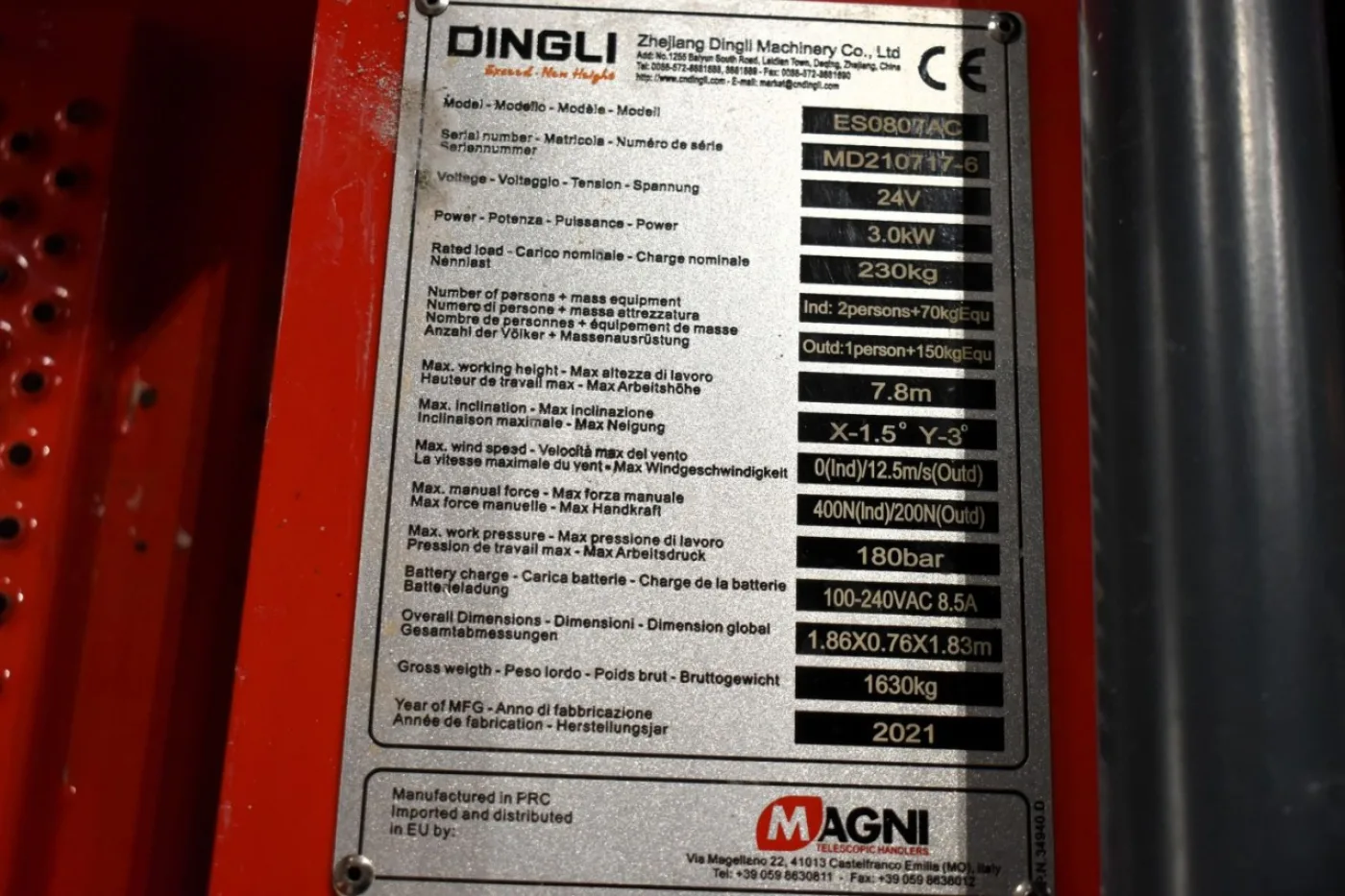 Arbeitsbühne MAGNI ES0807AC (2021) - 7